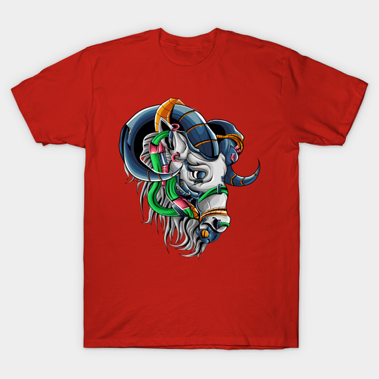 Discover goat mecha head illustration - Goat Mecha Head Illustration - T-Shirt