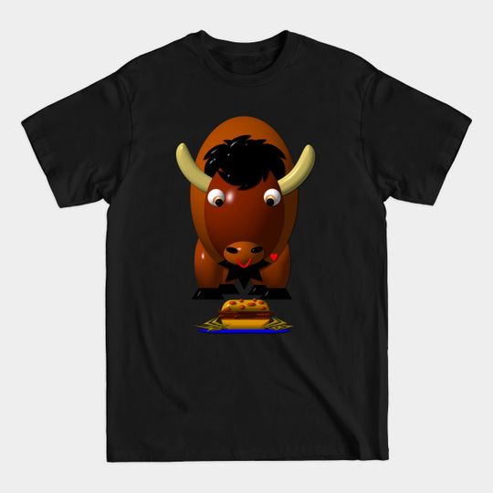 Discover Cute Buffalo with Beef on Weck and Chicken Wings - Art - T-Shirt