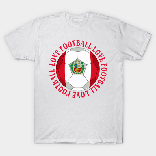 Discover PERU- Peruvian Flag Football Soccer Icon - World Cup - T-Shirt