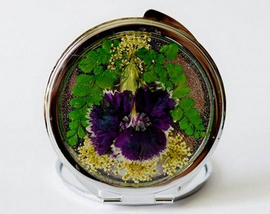 Discover real flower mirror Make Up Pocket Mirror for Cosmetics Compact Mirror Portable