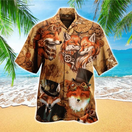 Discover Steampunk Fox Hawaiian Shirt