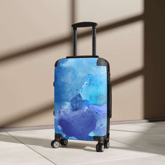 Discover Shades of Blue Travel Suitcase | Cabin Suitcase | Rolling Luggage