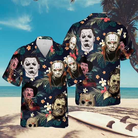 Discover Horror Movie Characters Hawaiian Shirt
