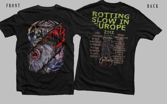Discover New D T G t-shirt - OBITUARY - 'Rotting Slowly In Europe' Tour 2012 - Tee