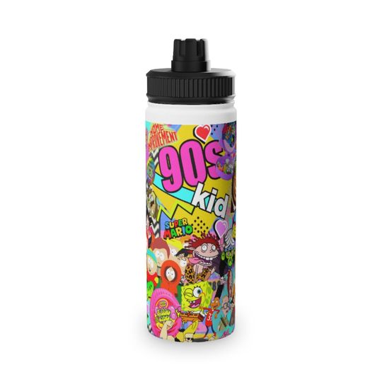 Discover 90's baby!! Stainless Steel Water Bottle, Sports Lid