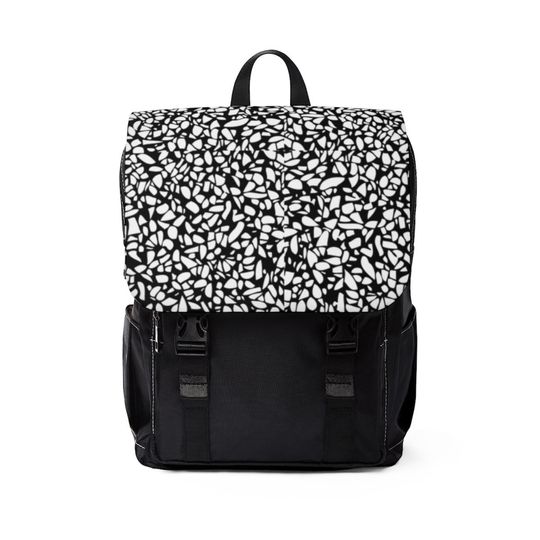Discover Black And White Unisex Casual Shoulder Backpack