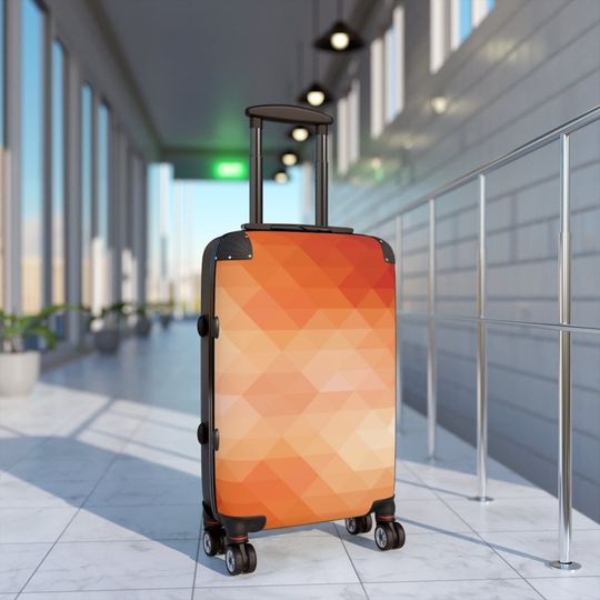 Discover Orange Pixel Cabin Luggage Cover