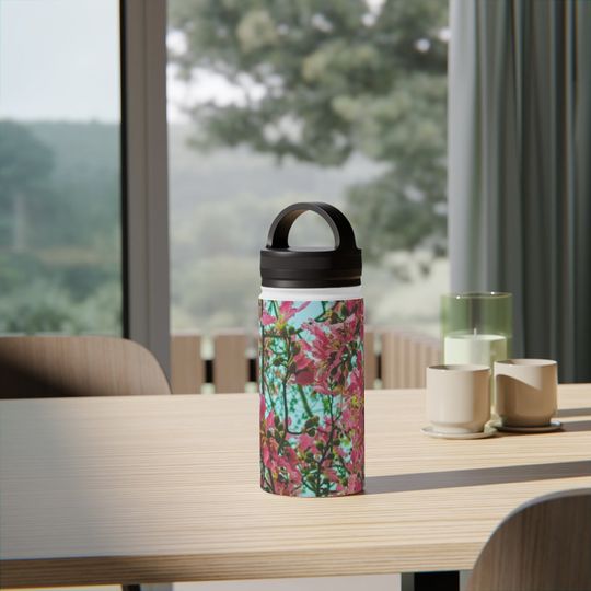 Discover Flower-Stainless Steel Water Bottle, Handle Lid