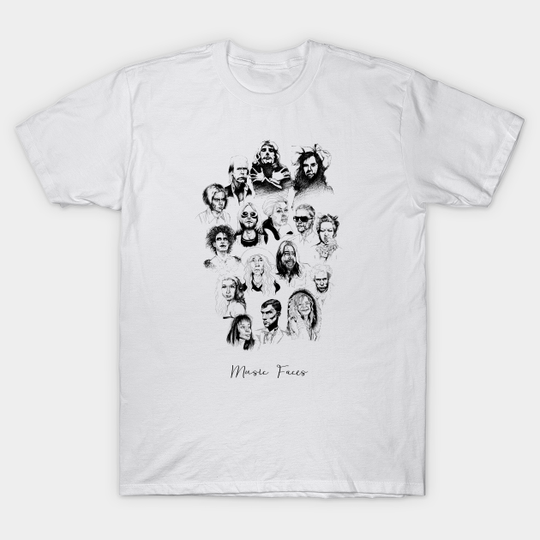 Discover Music Faces - Music - T-Shirt