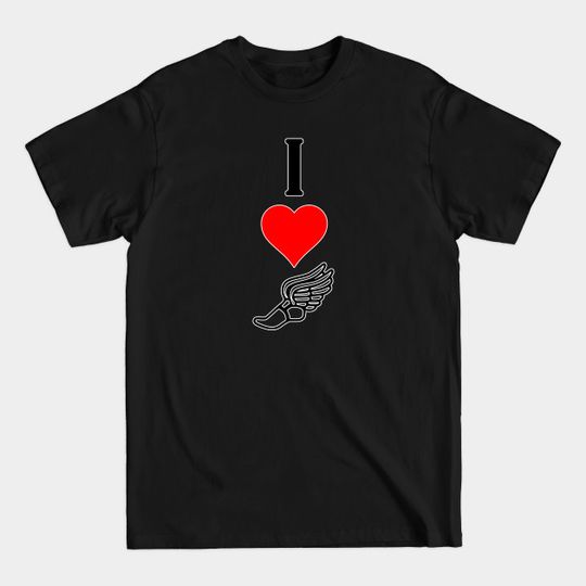 Discover I Love / Heart Track and Field Winged Foot Runner's - Track And Field - T-Shirt