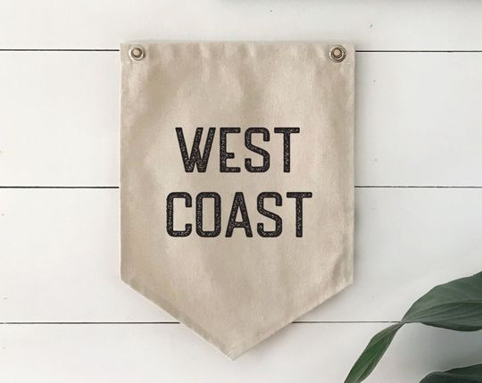 Discover Pennant Flag Wall Decor, West Coast Wall Art Banner, Coastal Home Decor for Summer, West Coast Sign
