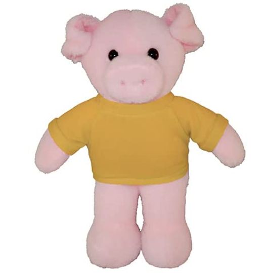 Discover Soft Plush Pig with Golden Yellow Tee Stuffed Animal Pig