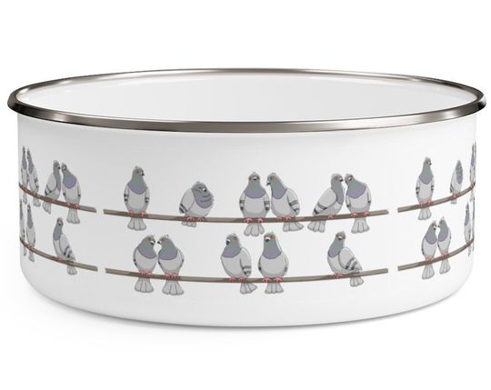 Discover Pigeon Bowl, Enamel Storage Bowl