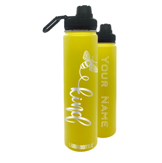Discover Bee Kind Engraved Personalized Stainless Steel Reusable Water Bottle with Spout Lid