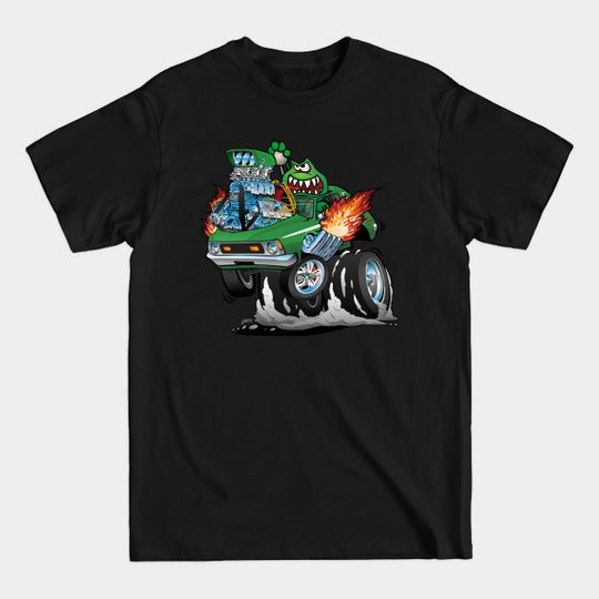 Discover Seventies Green Hot Rod Funny Car Cartoon - Gremlin - T-Shirt