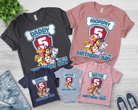 Discover Custom Paw Patrol Birthday Shirt