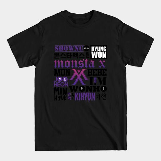 Discover MONSTA X FONT COLLAGE - Monsta X - T-Shirt