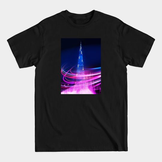 Discover Neon city: Dubai, Burj Khalifa #1 - Neon City - T-Shirt