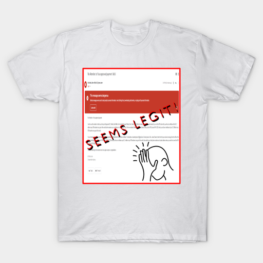 Discover SEEMS LEGIT! - Scam E-Mail. - Scam - T-Shirt
