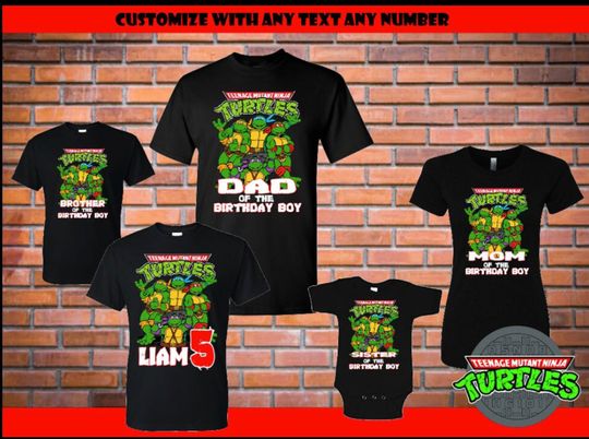 Discover NINJA TURTLES birthday shirt teenage mutant ninja turtle birthday boy or Girl party tshirts custom t-shirts