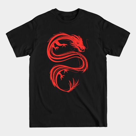 Discover traditional chinese dragon in red/coral - Chinese Dragon - T-Shirt