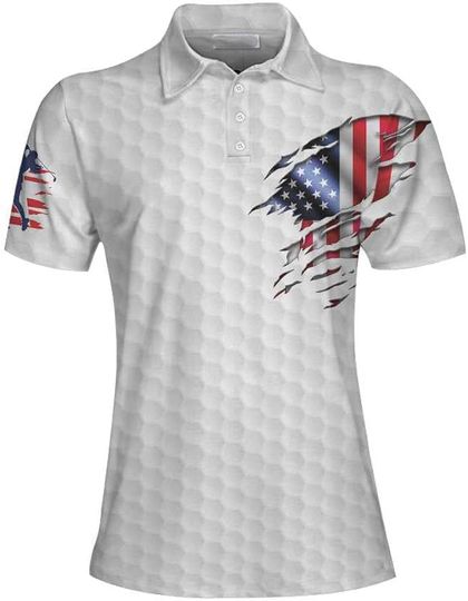 Discover American Woman Golfer Golf Shirt