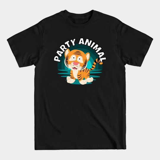 Discover Happy Tiger Cub – Party Animal - Kids Funny - T-Shirt