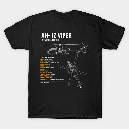 Discover AH-1Z Viper Helicopter - Ah 1z Viper Helicopter - T-Shirt