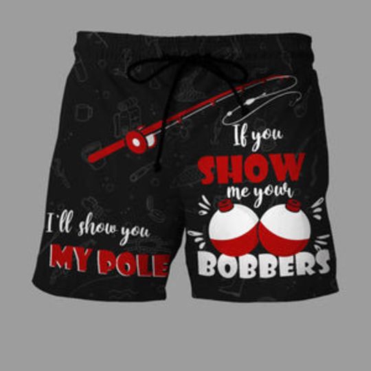 Discover Fishing Bobbers Funny Quotes Design Beach Shorts