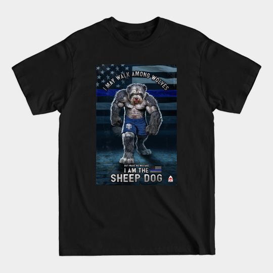Discover Blue Line Sheep dog - Blue Line - T-Shirt