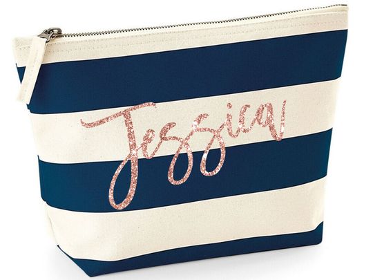 Discover Personalized Makeup Bag, Personalized Toiletry Bag, Bridesmaid Gift Zipper Pouch