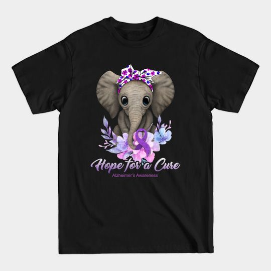Discover Hope for a Cure Flower Elephant Alzheimer's Awareness - Alzheimer - T-Shirt