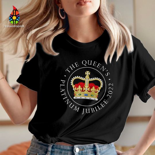 Discover Celebration T-Shirt showcasing Queen's Crown for Jubilee