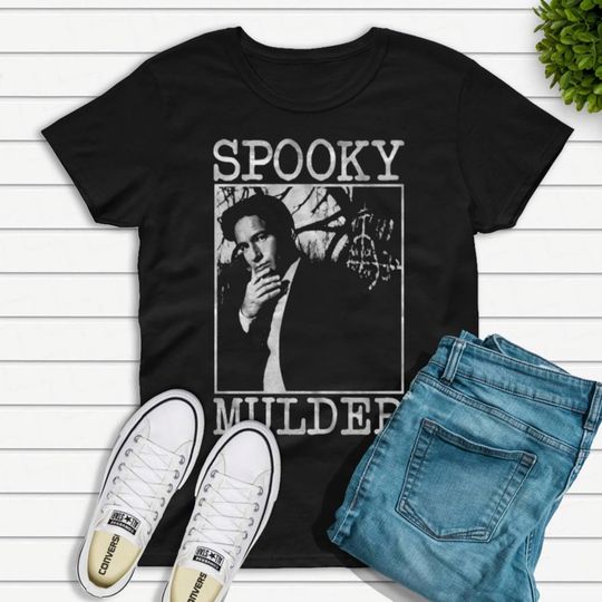 Discover The X Files Spooky Mulder T-Shirt TV Show UFO Tee, Fox Mulder Shirt, X Files Vintage Shirt