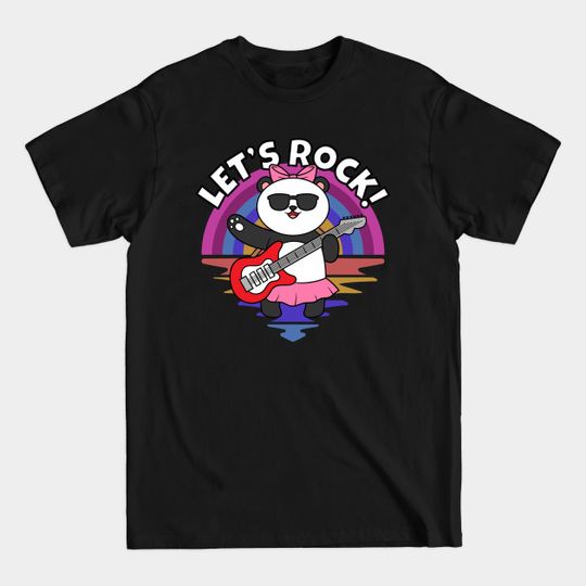 Discover Let's Rock Panda - Kids Funny - T-Shirt