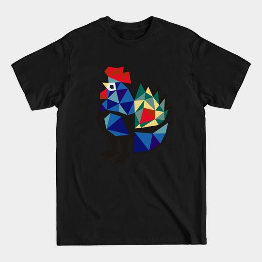 Discover Polish Folk Rooster - Blue - T-Shirt