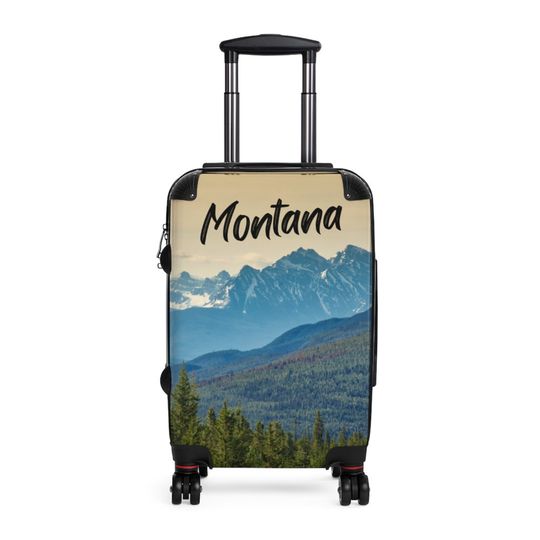 Discover Montana Landscape Cabin Suitcase