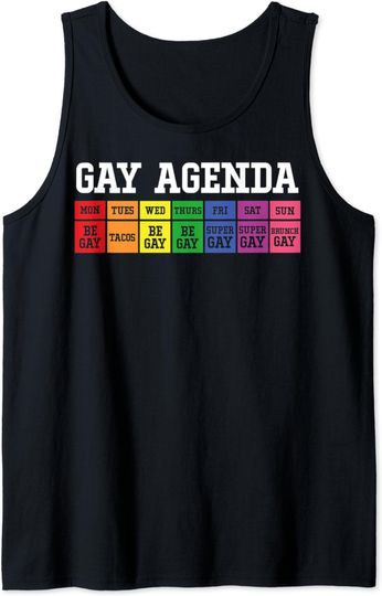 Discover Mens "Gay Agenda" Shirt Pride Love LGBT Tank Top