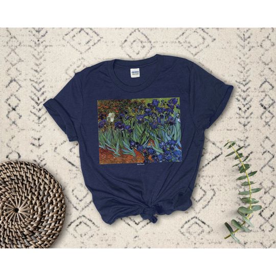 Discover Vincent Van Gogh Irises T-shirt, Iris Tee, Art Masterpiece of the World, Vincent Van Gogh Painting