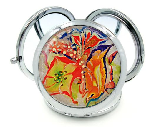 Discover Ocean art compact mirror travel gift for women, powder mirror