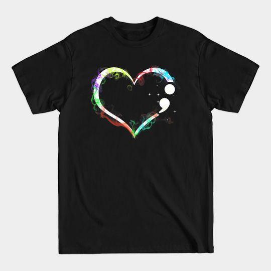 Discover Heart Semicolon - Mental Health - Mental Health - T-Shirt