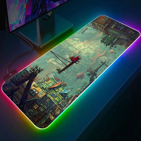 Discover RGB Gaming Mousepad, Japanese Mousepad, Anime Mousepad, Lighting Desk Decor, Desk Mat