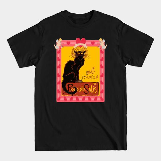 Discover Le Chat Noir D'Amour Heart And Cherub Border - Le Chat Noir Parody - T-Shirt