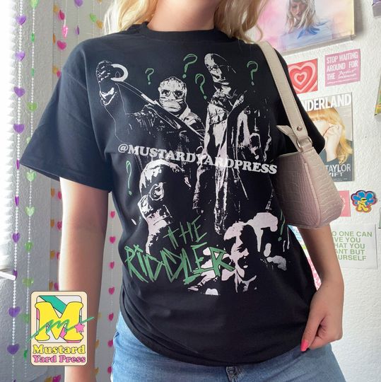 Discover Riddler Collage y2k Black T-Shirt