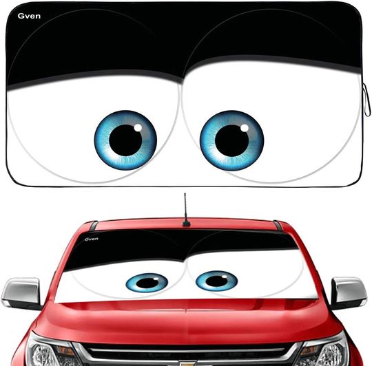 Discover Gven Windshield Shade, Car Sun Shade for Front Windshield Funny Car Eyes