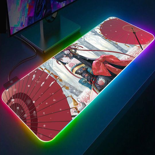 Discover RGB Mousepad, Gaming Mousepad, Anime Mousepad, Japanese Desk Mat, Cartoon Mousepad, Gaming Accessories