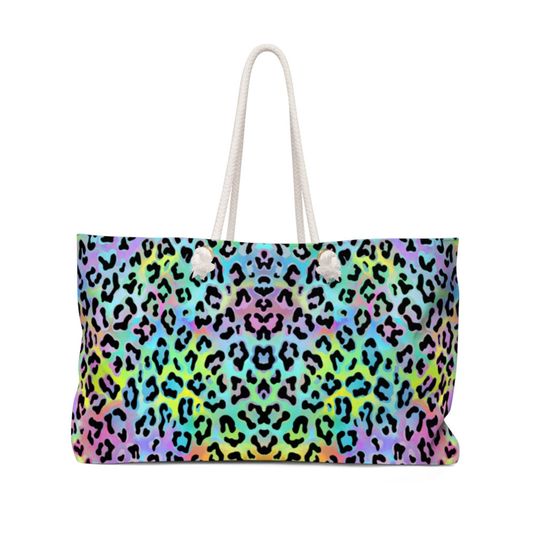 Discover Rainbow Leopard Weekender Bag