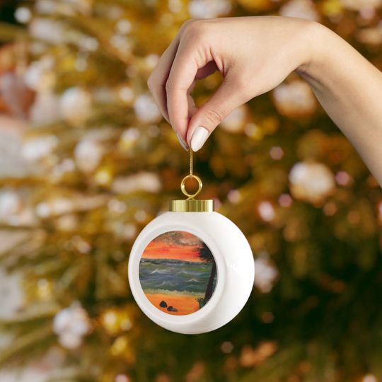 Discover Christmas Ball Ornament Beachside Serenity