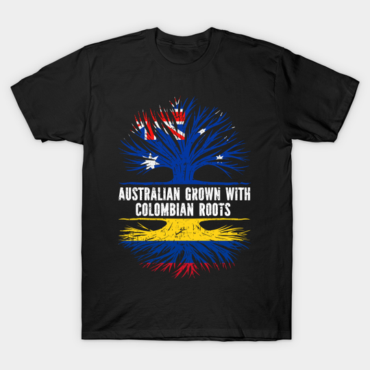 Discover Australian Grown with Colombian Roots Australia Flag - Australian Grown With Colombian Roots - T-Shirt