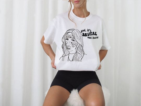 Discover It's Brutal Out Here Shirt, Olivia Rodrigo Merch